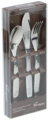 Produktbild von Kinderbesteck Set 3tlg. Edelstahl Besteckset Messer Gabel Löffel mit Tier Gravur