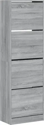 Produktbild von vidaXL Schuhschrank mit 4 Klappen Grau Sonoma 60x34x187,5 cm