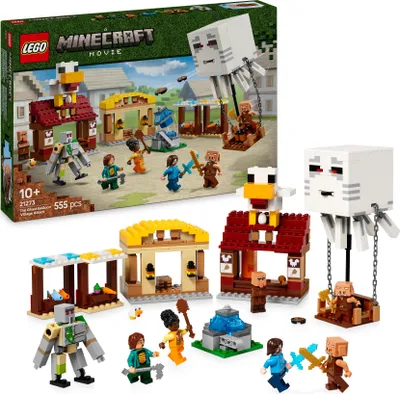 Produktbild von LEGO Minecraft Angriff des Ghast-Ballons - Gamerspielzeug für Kinder - Bauset zum Videospiel mit Haus, Huhn und Golem - Fanartikel zum Film für Jungen ab 10 Jahren - 21273