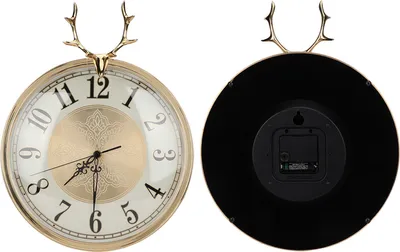 Image de Elegant Copper Deer Head Silent Wall Clock Decor Home Office Wall Decoration