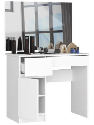 Obrázek produktu pro Akord koupelnový nábytek se zrcadlem vlevo bílý 90x50x142 cm
