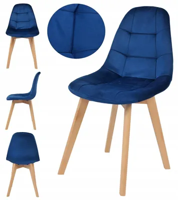 Image de Ekspand | 4x Chaise scandinave DSW - Velours - Design moderne - Ergonomie confortable - Look stylé