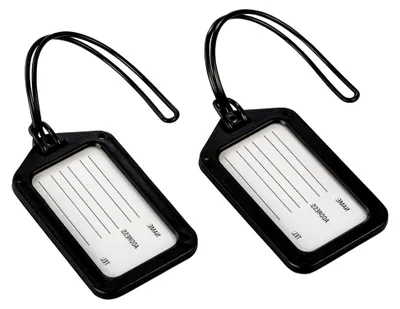 Produktbild von Gepäckanhänger mit Adressfeld, 2er-Set, Schwarz