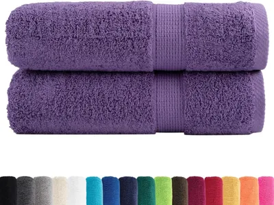 Zdjęcie produktu dla vidaXL Ręczniki prysznicowe Premium SOLUND 2 szt. Fioletowy 70x140 cm 600 g/m²