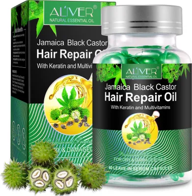 Image de Huile de ricin Huile de castor Huile de croissance des cheveux Soins capillaires en gélules Bart Bio Vegan, 1x 40 gélules