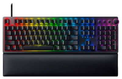 Produktbild von Razer Huntsman V2 Gaming Tastatur (lila Switches) - optische Gaming Tastatur, Clicky Purple Switches, Chroma RGB, deutsches Layout (QWERTZ)