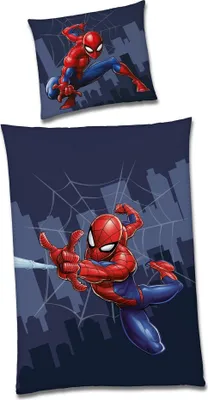 Produktbild von tex idea Bettwäsche 100% Baumwolle blau 135x200 cm + 80x80 cm Comic-Stil Wendemotiv für Jungen 2-teilig OEKO-TEX Standard 100