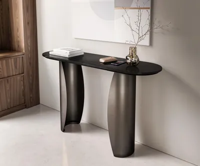 Produktbild von DELIFE Konsolentisch Solena 135x40 cm Marmor Schwarz Silber Metall Black Antique