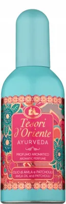 Productafbeelding van Tesori d'Oriente Ayurveda, uniseks, 100 ml, niet navulbare fles, geur: amber, hout, citroen, sinaasappel, peper, cederhout, iris, patchouli