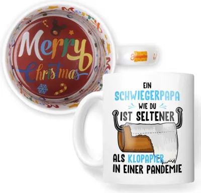Produktbild von 22Feels Weihnachtsgeschenk Schwiegerpapa Geschenk Männer Tasse Vater der Braut des Bräutigams Schwiegervater Kaffeetasse Schwiegereltern Weihnachten