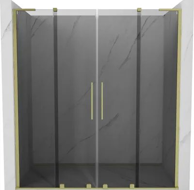 Obrázek produktu pro Mexen Velar L Duo posuvné sprchové dveře 200 cm, grafitové, zlaté kartáčované - 871-200-003-42-55