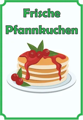 Produktbild von Frische Pfannkuchen Schild Hochkant A0 Rückseite selbstklebend