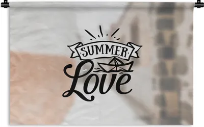 Produktbild von MuchoWow® Wandteppich Wandbehang Sommer - Liebe - Zitat 120x80 cm Tapisserie Dekoration Wandtuch - Wanddekorationen - Wandtücher