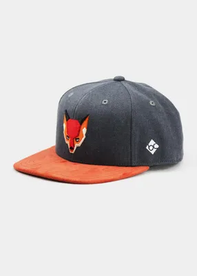 Bavarian Caps Snapback Baseball-Cap mit "Waldfuchs"-Stick in grau