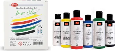Zdjęcie produktu dla Viva Decor 800270413 ViVA DECOR Acrylfarben-Set "Basic Colors", 6-teilig