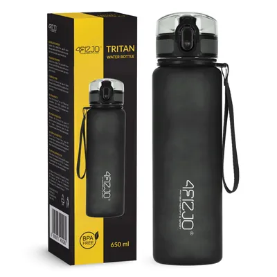 Obrázek produktu pro 4FIZJO Sportovní láhev na pití 650 ml, černá