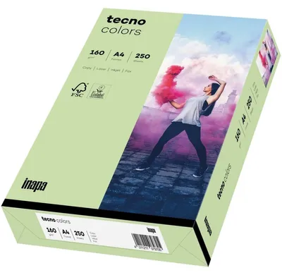 Produktbild von tecno Multifunktionspapier colors A4 160 g/qm mittelgrün 250 Blatt