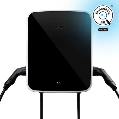 Produktbild von ABL Wallbox eMH3, 2x 11 kW, 2x Typ 2 Kabel, Controller 3W2284