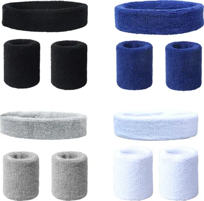 Produktbild von Schweißband Set Weicher Baumwolle Schweissband Sport Stirnband Fitness Armband für Herren und Damen Fitness Sport Laufen,(Style:Style 1;)