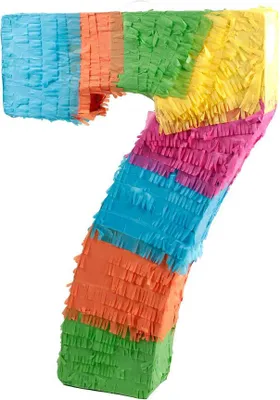 Produktbild von Pinata Zahl 0–9 – Schlagpinata für Kindergeburtstag, Party & Event – Bunte Geburtstags-Pinata zum Befüllen für Mädchen & Jungen Zahl wählen: Pinata-Ziffer 7