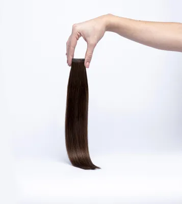 Image de Extensions adhésives chaarmant Classic Cheveux naturels 40 cm 50 g – Extension de cheveux n° 2 Brun foncé