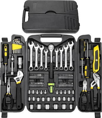 Image de Jeu d'outils, 95 pièces, coffret à outils portable, jaune