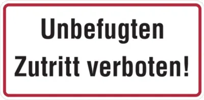 Produktbild von Dreifke® Hinweisschild, Unbefugten Zutritt verboten!, Alu geprägt, 170 x 350 ...