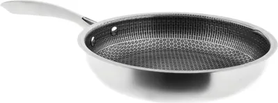 Zdjęcie produktu dla Patelnia ze stali nierdzewnej o strukturze plastra miodu do wszystkich typów płyt grzewczych, w tym indukcyjnych ø26 cm