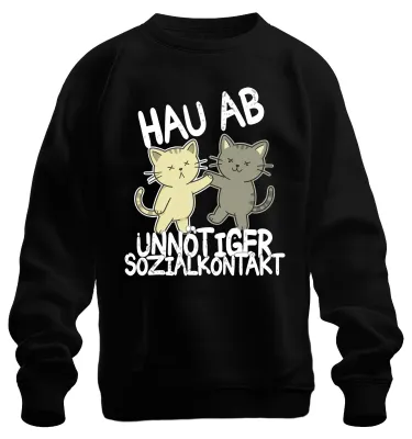 Zdjęcie produktu dla "Hau ab" (Odejdź), kot, introwertyk, bluza z kapturem, czarna, rozmiar 3XL
