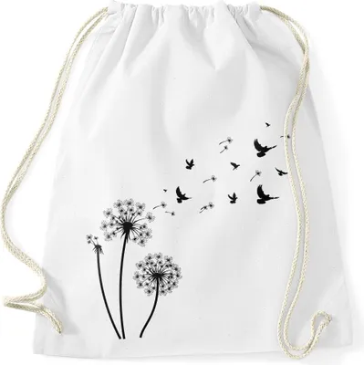 Produktbild von Turnbeutel Pusteblume Vögel Dandelion Birds Autiga® weiß unisize