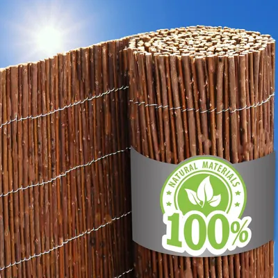 Productafbeelding van Balkonscherm wilgenmat windscherm - 100 x 300 cm - Wilgentakken