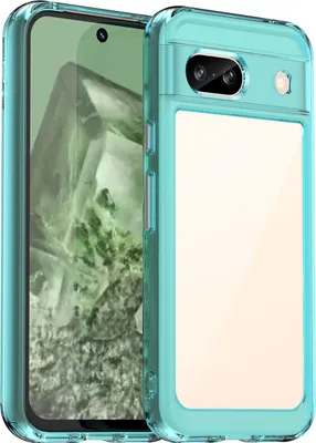 Produktbild von Schutzhülle für Google Pixel 8A Klar Rückseite Stoßfeste TPU Silikon Bumper Hülle Hellblau
