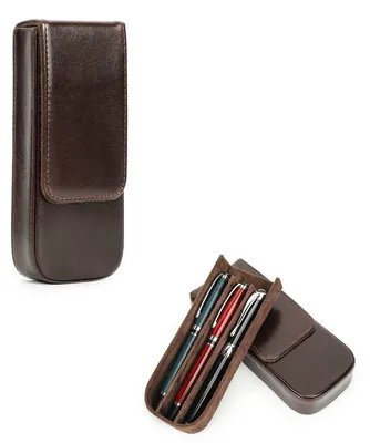 Obrázok produktu pre Kožené puzdro na 3 perá s magnetickým zapínaním