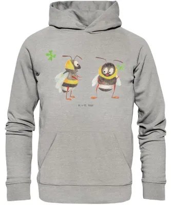 Produktbild von Mr. & Mrs. Panda Kuschelhoodie Bienen Paar Größe XS - Heather Grey - Geschenk, Schildkröten, Jahrestag, Hoody, Valentinstag, Hoodie, für Frauen, Fleece, Freundin, Pulli