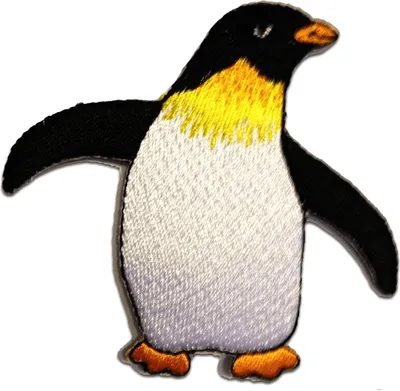Produktbild von Pinguin Kinder Tier Happy Feet - Aufnäher, Bügelbild, Aufbügler, Applikationen, Patches, Flicken, Zum Aufbügeln, Größe: 7,8 x 7,2 cm