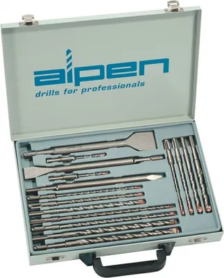 Obrázok produktu pre Alpen Hammerbohrer-Set 16-tlg. SDS-plus KIT Set 16, Meißel, Abbruchhammer