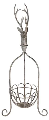 Produktbild von Clayre & Eef Dekorationskorb 28x28x68 cm Grau Metall Hirsch