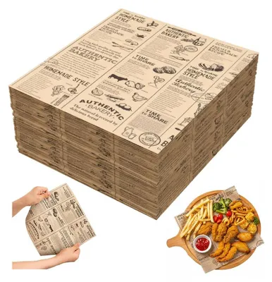 Immagine prodotto di Carta da forno stampata, 100 fogli, 25 x 25 cm, per imballaggi alimentari