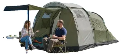Productafbeelding van Kampeertent, geschikt voor 3-4 personen, 3000 mm waterdicht, met een voorruimte van 135 x 190 cm, gemaakt van polyester, met een dubbele kamerindeling