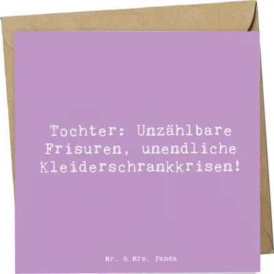 Produktbild von Mr. & Mrs. Panda Glückwunschkarte Spruch Tochter Mode - Lavendeltraum - Geschenk, Einfallsreichtum, anlasskarte, Freude, herzerwärmende Sprüche, Familienleben, faltkarte