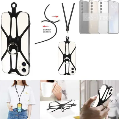 Produktbild von K-S-Trade 3in1 Handykette Handyband Handykordel Halsband Smartphone-Ring Handy-Ring kompatibel mit Meizu 20 Pro Fingerhalterung Handyring