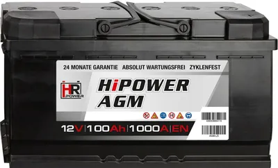 Produktbild von HR HiPower Autobatterie AGM Batterie 12V 100Ah
