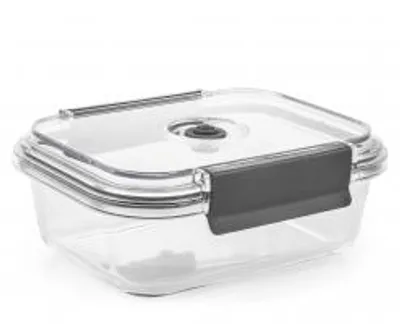 Produktbild von H&H Rechteckiger Glasbehälter mit Deckel und Vakuumventil, 630 ml