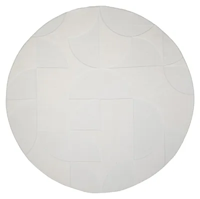 Image de Volero - Tapis Scandinave Rond - Charm Circles Blanc - Ø 100cm