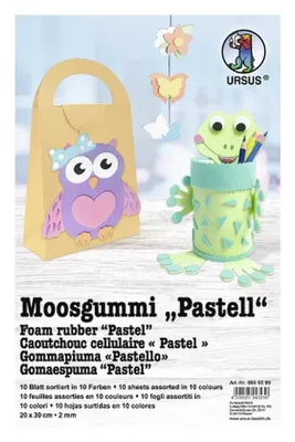 Produktbild von URSUS Moosgummi "Pastell", 20 x 30 cm, sortiert