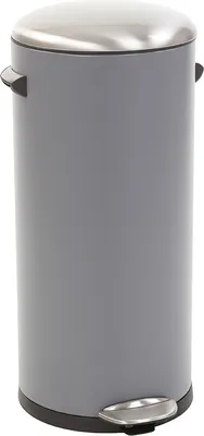 Image de EKO - Belle Poubelle à pédale de luxe 30 litres - Acier inoxydable - Gris, sablé