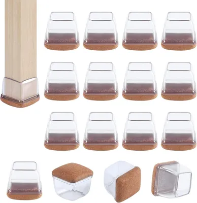 Productafbeelding van Siliconen meubelglijders met vilt, 16 stuks, 1,8-3,2 cm, geschikt voor stoelpoten