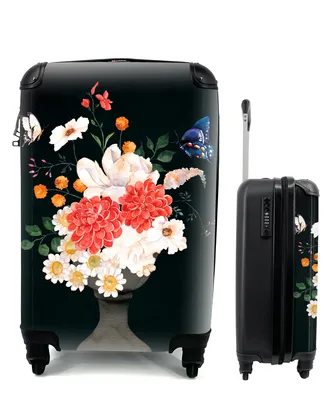 Produktbild von MuchoWow® Koffer Handgepäck Trolley Rollkoffer Kleine Reisekoffer mit 4 Rollen - Stillleben - Blumen - Aquarell - Cabin Size < 55x40x23 cm & 55x40x20 cm - Fotokoffer - Kabinenkoffer - Boardgepäck - Reise-Box - Reisekoffer - Reisegepäck - Koffer mit Bild - Trolley für Kinder