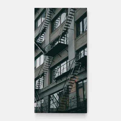 Produktbild von ARTHUB® Leinwandbild 40x80 cm, Building Stairs | Wohnzimmerdekoration, Hängende Bilder, Wanddekoration, Heimdekoration, Abstrakte, Optische Täuschungen