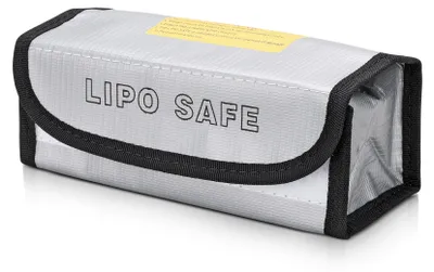 Produktbild von kwmobile Akku Tasche Beutel - 18,5 x 7,5 x 6 cm LiPo Bag Tragetasche - Batterie Tasche Aufbewahrungstasche - Silber Schwarz